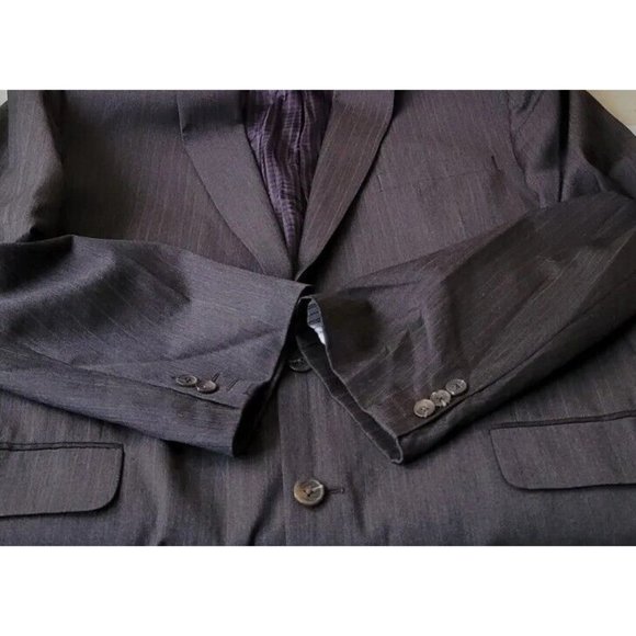 JOE JOSEPH ABBOUD 46L MEN'S SPORT COAT GRAY BROWN WOOL 2-BUTTON/2-VENT B537 - Picture 14 of 15